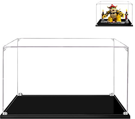 Hosdiy Acryl Vitrine Schaukasten für Lego 71411 - Kompatible mit (Machtige-Bowser) Modell - 45x30x35 cm (Nur Vitrine)