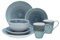 CreaTable, 25857, Serie Caldera Eisblau, 8-teiliges Geschirrset, Kombiservice aus Steinzeug, spülmaschinen- und mikrowellengeeignet, Qualitätsproduktion