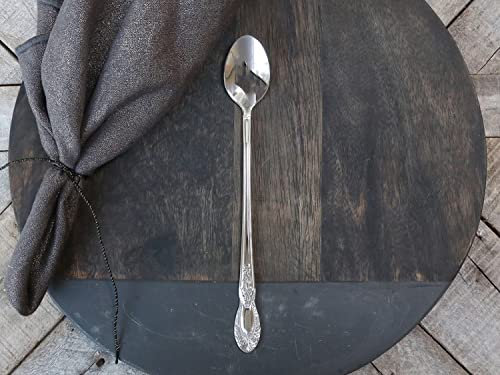 Chic Antique Cucchiaio da latte con decorazione cucchiaio per latte macchiato, acciaio inossidabile, L 19,5 cm, argento o nero (61494-12 argento)