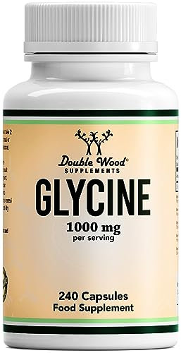 DW Glycin Nahrungsergänzungsmittel | hochdosierte Glycin Kapseln – 1000mg L-Glycin pro Portion | Aminosäure Glycine | Gentechnik- und Glutenfrei | Hergestellt in Großbritannien (240 Capsules)
