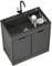 Fregadero con Patas Acero Exterior Jardin Negro Mueble Fregadero de servicio negro de pie con gabinete Restaurante comercial Fregadero de cocina portátil de un solo tazón Tocador de baño ( Color : Ord