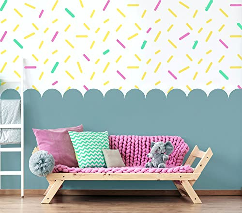 Kit de plantillas de borde festoneado, decoración de pared de habitación de niños, plantilla de pintura grande, cambio de imagen rentable para habitación de los niños