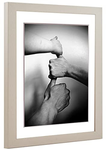 Bilderrahmen Alice mit Passepartout und Acrylglas I Farbe Alu I Rahmen in 60x90 cm I Bildgröße 48x68 cm