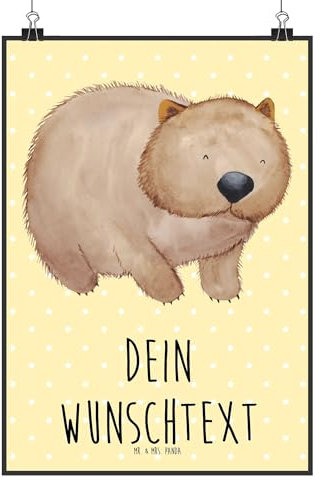 Mr. & Mrs. Panda Wandposter Wombat DIN A4 - Personalisierte Geschenke, Motivation, Personalisiertes Bild, Poster Selbst Gestalten, Das Leben Ist schön, Spruch, mit Namen, Australien, Lustige Sprüche