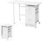 SFAREST Folding Computer Desk, Rolling Laptop Table with Wheels and Drawers, Portable PC Writing Workstation for Home, Office and Study (White, 105 x 50 x 75cm)