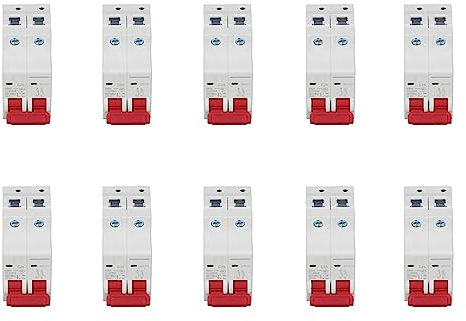 10Stc 500V 25A DC Trennschalter Leistungsschalter, DZ47-63Z-2P, 35 mm DIN-Schienenmontage, PV Trennschalter, Trennschalter Solaranlage, Schutz Luftschalter, DC Schaltungsschutz