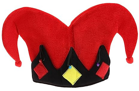 ABOOFAN Roter Clownhut Mit Zwei Spitzen Plüsch Mütze Leichter Und Atmungsaktiver Party Bühnenhut Für Karneval Fasching Und Cosplay-auftritte