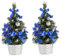 Mini Arbre De Noël Artificiel De Table Mini Arbre De Noël Artificiel Petit Arbre De Noël Décorations De Bureau De Table 2 Pièces Bleu