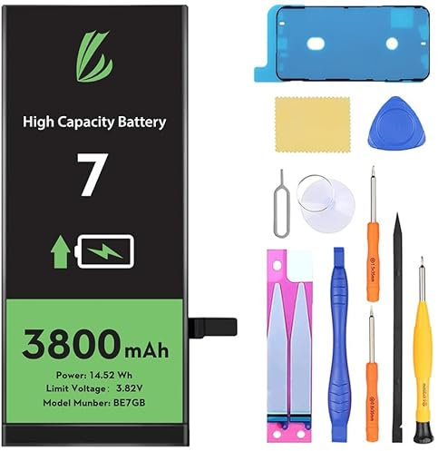 Batteria LL TRADER per iPhone 7, batteria agli ioni di litio ad alta capacità da 3800 mAh con strumenti di riparazione
