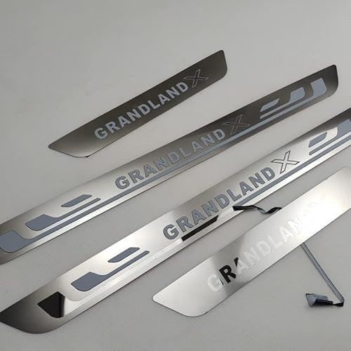 Edelstahl Schutz Einstiegsleisten Zubehör Teile,Für Opel Grandland X Exterieur Türschweller Abdeckung Pedal Kratzfest Aufkleber Dekorations Zubehör