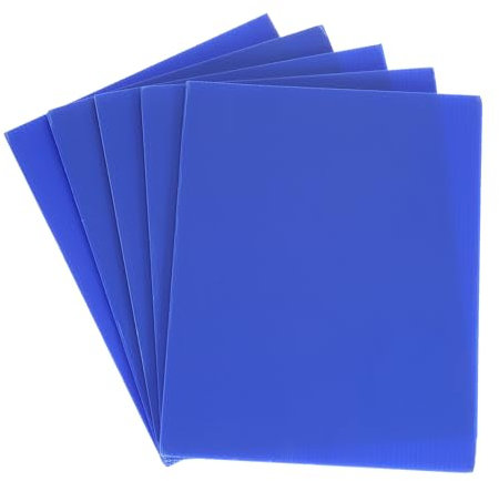 QUARKZMAN Planchas de Plástico Corrugado, 4Mm, Azules, para Señales de Jardín En Blanco, 11 Pulgadas x 85 Pulgadas, Impermeables, Paquete de 5 Unidades