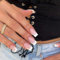 24 Pcs French False Nails with White Tips - Full Cover Press on Nails for Women & Girls - Natural Nude White Square Shape