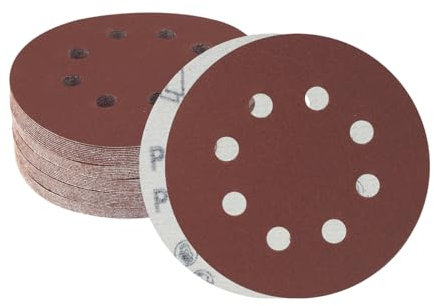 Meccion 125mm Disque de Ponçage 50 Pièces 240 Grain 8 Trous Disques Abrasifs pour Ponceuse Excentrique