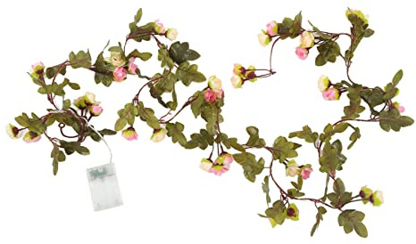 Blumen-Rattan-Lichterkette, Simulation, batteriebetrieben, 20 LED-Lichter, dekorative Blumen-Lichterkette für Party, Festival