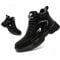 Steel Toe Cap Boots Mens Waterproof Safety Boots Women Lightweight Safety Trainers Non Slip Work Boots, Black, UK 8