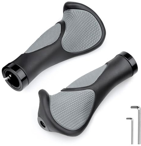 Fahrradgriffe - für 22,2 mm Fahrrad, Mountainbike Rennrad Lenkergriffe Aluminium Double Lock-On Design Perfekter Grip sichere rutschfeste Fahrradgriffe
