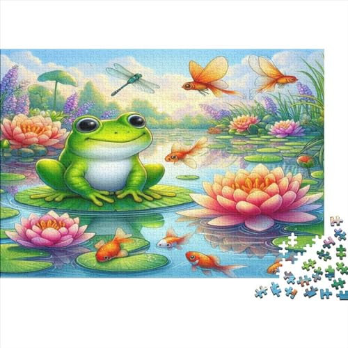 Cute Frog 3D-Puzzles Für Erwachsene, Kunstpuzzle, 1000 Teile, Puzzle, 1000 Teile, Anspruchsvolles Puzzle, Geeignet Für Kinder Ab 12 Jahren 1000pcs (75x50cm)
