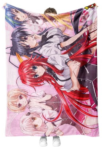 XYOK High School D×D Kuscheldecke 150x200 - Warm Flannel Sofaüberwurf Decke, Sofadecke Couchdecke, Flauschige Wohndecke fur Anime-Fans Erwachsener (Anime)