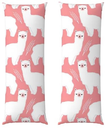 QGWDYYJQ Langer Kissenbezug mit Alpaka-Lama-Druck, lange Streifen