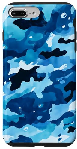 iPhone 7 Plus/8 Plus Blue Camo Pattern Case