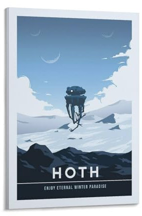 Hoth Vintage-Reiseposter, Star The Wars, Filmposter, Wanddekoration für Schlafzimmer, Leinwand, Gemälde, Badezimmer, Kunst, Wanddekoration, 20 x 30 cm