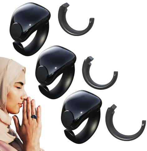 Intelligente Ringe für Herren, digitaler Ringzähler für Ringfinger - Gebetsringe mit digitalem drahtlosen Ring - Dhikr Zähler für modische Ringe, wiederaufladbarer Ringzähler, Click-Zähler