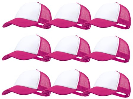 Publiclick Pack 10 Gorras para sublimación, Sombrero Al Aire De Malla Gorra De Beisbol En Sombrero De Sublimación Hombres y Mujeres Exterior Paquete 10