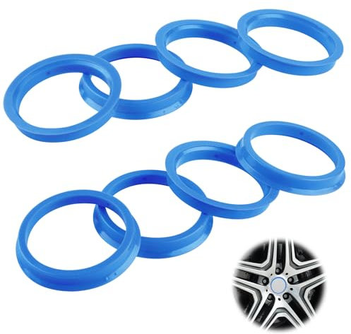 CYUaoao 8 Pieza Anillos de centrado 66,6 – 57,1 mm Anillos distanciadores para Anillos de centrado universales 66.6-57.1 de plástico Azul