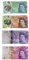 Set of 4 London England Fridge Magnets | Acrylic Foil Design & UK Currency Replica Set – Realistic British Pound Notes | Collectible Souvenir or Display Gift