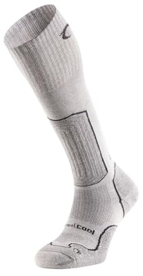 Lurbel Logan Six Nahtlose Socken, Trekkingsocken, Anti-Blasen-Socken, geruchshemmend und atmungsaktiv, Unisex-Socken., Eisgrau / Dunkelgrau, L