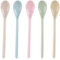 JAONLD Cuillere Plastique,5 Pièces Cuillères à œufs en Porcelaine Reutilisable Cuillere a Cafe Miel Petite Cuillère à Dessert,Cuillères en Plastique Colorées pour Yaourt,Glaces,Cocktails(5 Couleurs)