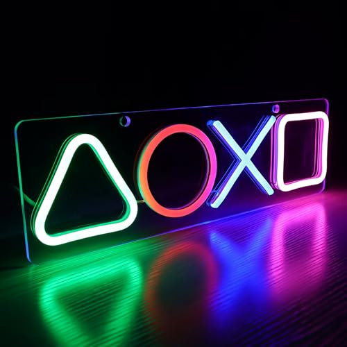 Deluisho Game Neon Wall Lights, Neon LED Signs, LED neon Light, Dazzling Colourful Gaming Style Decorative Light, Suitable for Bars/Gaming Rooms/Trendy Game Shops, High Brightness and Waterproof, USB