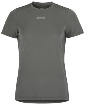 Craft Damen Sportshirt ADV Essence SS Tee 2 Granite – Funktionsshirt XXL mit Belüftungszonen – Recyceltes Sporttop für Gym, Yoga & Outdoor-Training