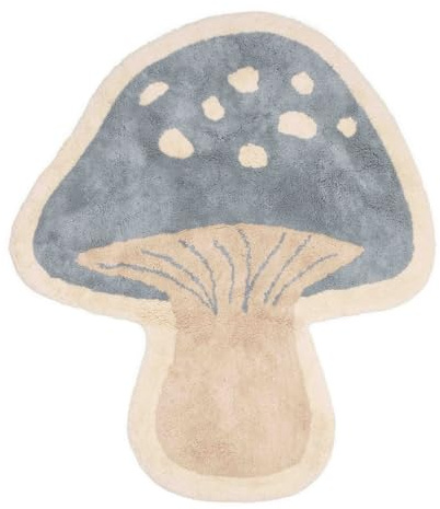 Little Dutch Teppich Kinderzimmer Kinderteppich Pilz - Forest Friends blau (102x118 cm)