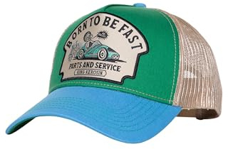 King Kerosin Born to Be Fast Trucker Cap Basecap Baseballcap Truckercap Meshcap Herren - Snapback, mit Schirm, Schirm Frühling-Sommer Herbst-Winter