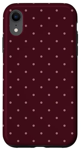 Mocha Cherry Polka Dots Summer Coquette Maroon Red Aesthetic Case for iPhone XR