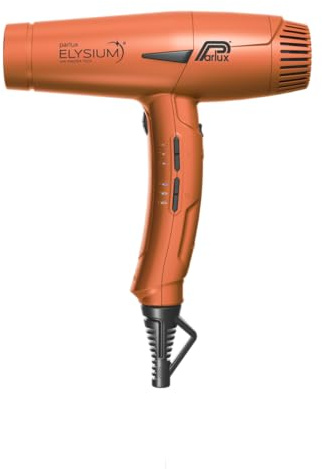 Parlux Elysium Hair Dryer Styling. with 3 Speed & 3 Heat Settings (Copper) | Lightweight & Compact Ionic Professional Hairdryer for Home & Salon Use. with 3 Styling Nozzles