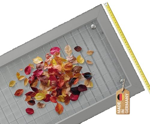 Kellerschachtabdeckung Lichtschachtabdeckung nach Maß - Profiqualität, Made in Germany, robuste Aluminium-Profile, V2A Edelstahl-Gewebe, kratzfeste Oberfläche (Hellgrau, 50 x 90 cm)