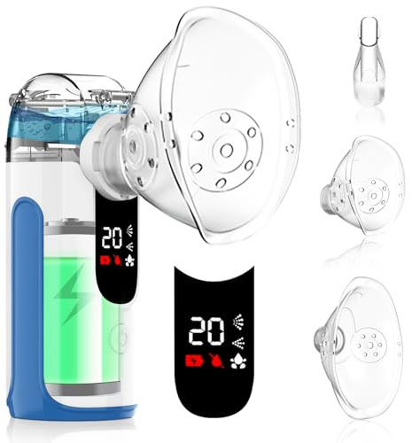 Nebulisateur Medical Portable Rechargeable - LIFOCI Aerosol Medical pour Adultes et Enfants, Inhalateur Electrique avec Contrôle Manuel Économiseur de Médicament, Batterie 1200mAh, 3 Modes (Bleu)