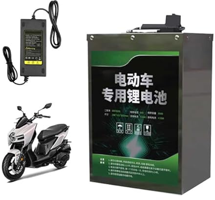 HJGHY 72v 30ah, 60V 30Ah 72V 30Ah Elektromotorrad-Akku, 60 Volt 72 Volt Lithium-Ionen-Akkupack für 0-2200W Moped-Motorradmotoren mit Ladegerät