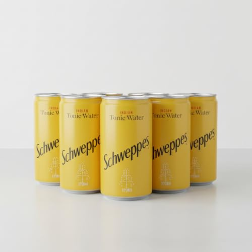 Schweppes Indian Tonic Water Mini Cans, 150ml, Pack of 6, Carbonated Mixer
