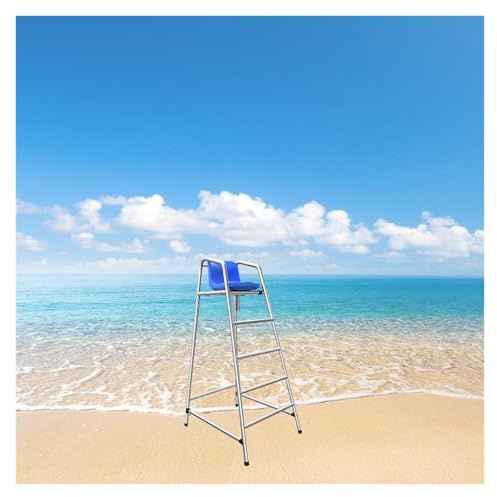 ZGHQHCDRH Silla de socorrista, Sillas de Salvavidas for Piscina 3,9 x 4, 5, pies, sillas Metal Desmontables con Asiento y Ganchos ABS, Taburete Escalera for árbitro competición(70.9 in/180cm)