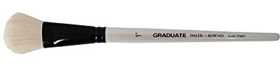 Daler-Rowney Graduate Watercolour Brush, Natural Goat Hair, Short Handle, Oval Wash, 1in
