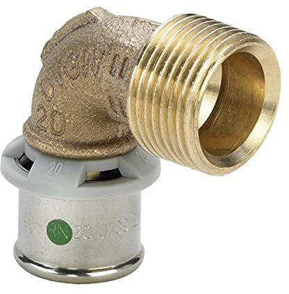 Viega 302887 Bogen Sanfix Plus Modell 2114 Rotguss, Außengewinde, 20 mm x 3/4 Zoll