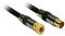 Metronic 419005 Câble d'antenne blindé Mâle/Mâle - connexion Fiche F/TV 9,52 mm - 1,5m - Noir