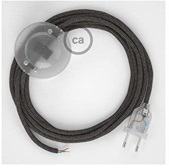 creative cables Stehleuchte Anschlussleitung RD74 Zick-Zack Anthrazit 3 m. Wählen Sie aus DREI Farben bei Schalter und Stecke. - Transparent