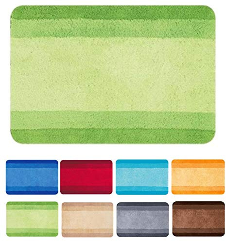 Spirella - Badematte Polyester Balance - rutschfeste Sicherheit - 55 x 65 cm - Kiwi Grün - Waschmaschinenfest bei 40°C - 90% Polyester, 10% Acryl - Komfort und Sicherheit