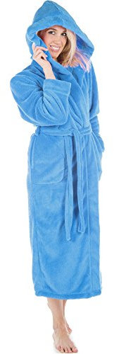 CelinaTex XS-XXXL Bademantel Kapuze Uni lang seitliche Eingrifftaschen Damen Herren Unisex Sherpa Kuschelfleece Morgenmantel, Sauna, Spa, Pool, Bad, flauschig und komfortabel - OEKO-TEX Samos