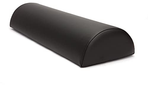 WellTouch Lagerungsrolle halbrund | Knierolle für Massageliegen | Lagerungskissen für Massage & Therapie | Kniehalbrolle in Größe M: 65 x 22 x 11 cm (Schwarz)