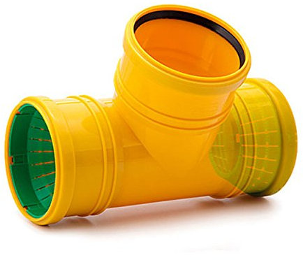 T-Stück KDR 26 2 x Drainage Anschluss DN80, DN100 (Universal) 1 x HT - KG Anschluss ø 110 mm